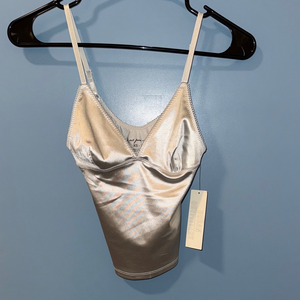 Urban Outfitters Shimmering Silver Camisole
